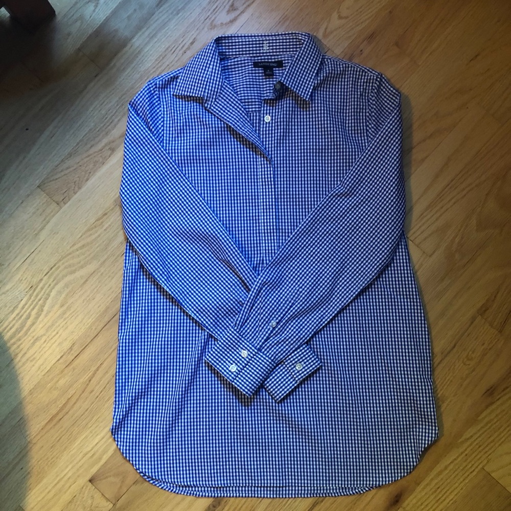 🔴 Sale - Lands End Gingham Tunic Blouse